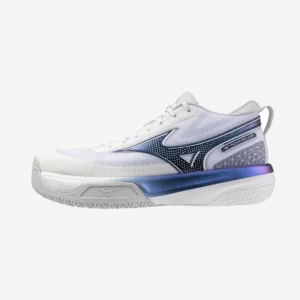 Mizuno Neo Jump — Tênis de Vôlei Profissional — Branco/Azul Iridescente